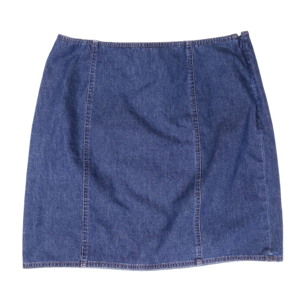 Ann Taylor Denim Mini Skirt Womens 14P Y2K‎ 90s High Waist Minimalist Preppy